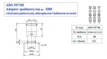 9705 Adapter spalinowy z odskraplaczem fi60/fi80