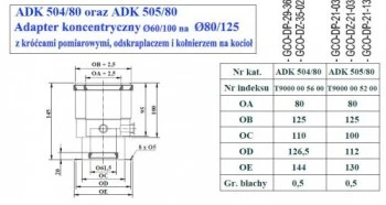 9704 Adapter z odskraplaczem fi80/125