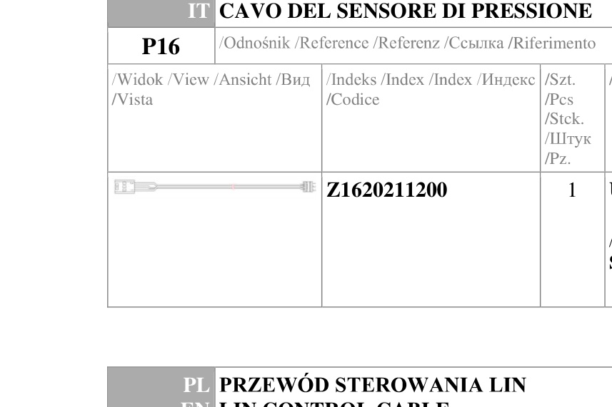 PRZEWÓD CZUJNIKA CIŚNIENIA - Z1620211200