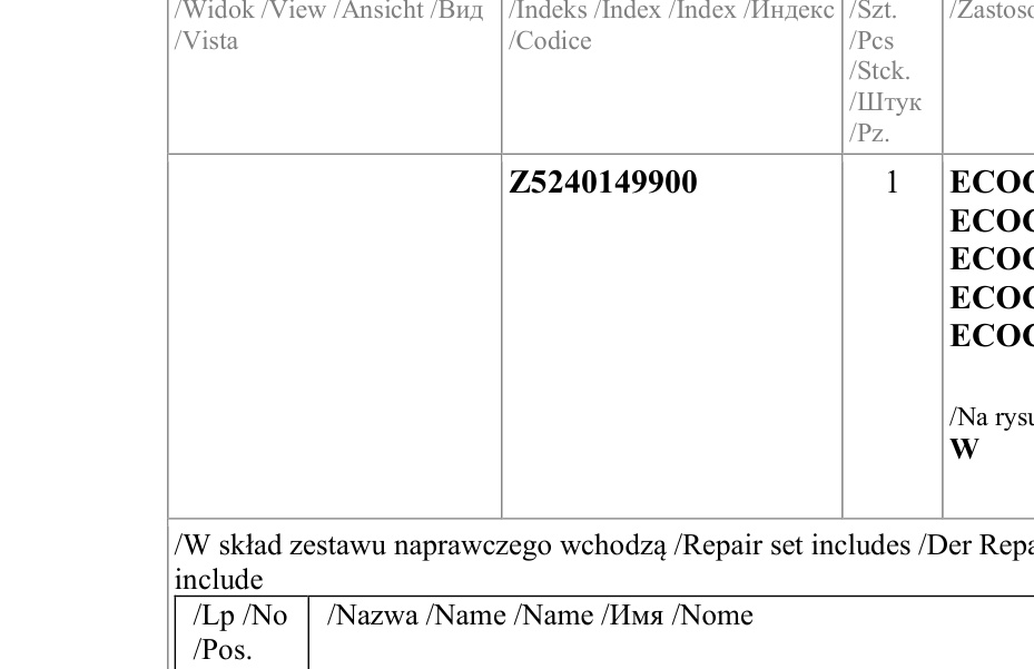 ZESTAW NAPRAWCZY WYMIENNIKA CIEPŁA - Z5240149900