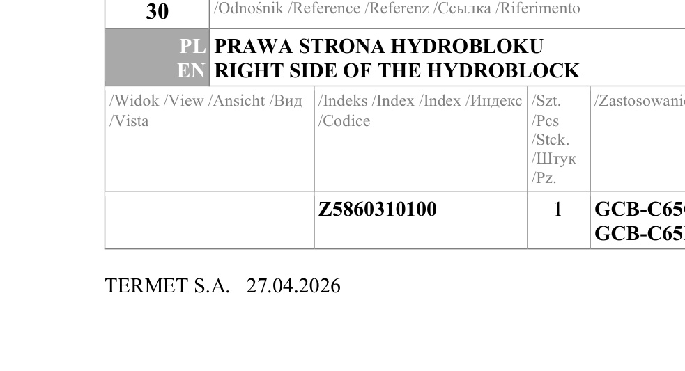 PRAWA STRONA HYDROBLOKU - Z5860310100