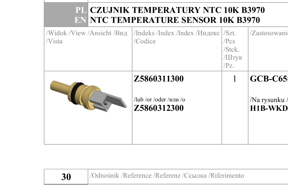 CZUJNIK TEMPERATURY NTC 10K B3977 - Z5860312300