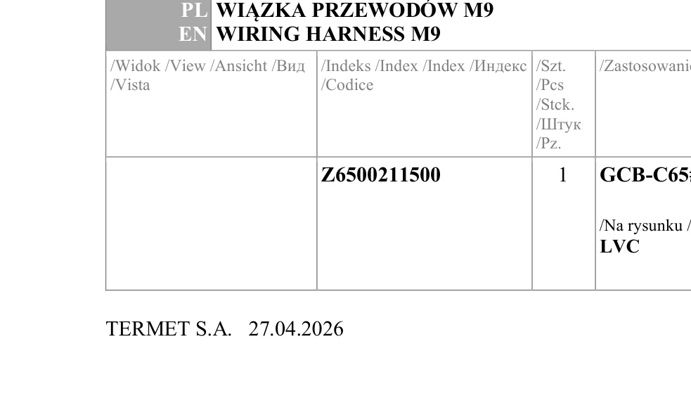 WIĄZKA PRZEWODÓW M9 - Z6500211500